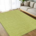 thumbnail image 4 of Fruit Green 8x10 Area Rugs, Farmhouse Burlap Solid Green Color Modern Linen Texture Non-Skid Rubber Backing Large Rectangle Rugs - Living Room Bedroom Home Office, Indoor Floor Carpets Washable Rug, 4 of 9