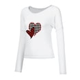 thumbnail image 3 of Babysbule Womens Valentine's Day New Arrivals Tops Women Fashion Casual Print V-Neck Loose Long Sleeve T-shirt Blouse Pullover, 3 of 6