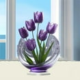 thumbnail image 6 of Eespoir Purple Tulips Acrylic Desktop Decoration, Artificial Tulip Flower Ornament, Spring Tabletop Decor For Office, Home, Gift For Her, Elegant, No Water, 6 of 7