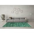 thumbnail image 3 of Ahgly Company Machine Washable Indoor Rectangle Abstract Turquoise Blue Modern Area Rugs, 8' x 10', 3 of 4