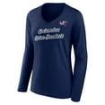 thumbnail image 2 of Women's Navy Columbus Blue Jackets Forge Long Sleeve V-Neck T-Shirt, 2 of 3