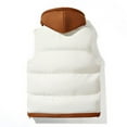 thumbnail image 5 of Busydd Mens Winter Vest Casual Hooded Drawstring Puffer Vest Solid Color Zipper Button Outerwear Vests Sleeveless Warm Winter Vest Jacket Plus Size Puffy Vest with Pockets L-5XL, 5 of 6