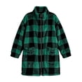 thumbnail image 6 of Livrdious Women Plaid Fleece Jackets Oversized Long Sleeve Outwear Jacket Zipper Warm Fall Winter Coats with Pockets, 6 of 7