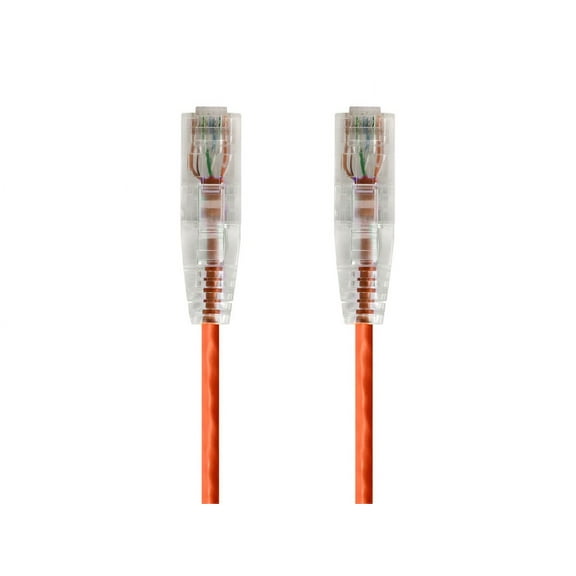 Monoprice Cat6 Ethernet Patch Cable - 5 feet - Orange | Snagless RJ45 Stranded 550MHz UTP CMR Riser Rated Pure Bare Copper Wire 28AWG - SlimRun Series