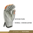 thumbnail image 2 of ATERET 12 Pairs 4X-Large Hi Vis Heavy Duty Durable Cowhigh Leather Work Gloves I Orange Tip - Watch Your Hand I Driver Gloves for Truck Driving, Warehouse, Gardening, Farming (4X-Large, 12), 2 of 6