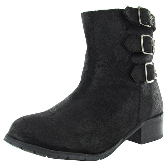 BooRoo Womens Jules Wool Lined Suede Ankle Boot Shoe, Black, US 7