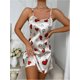 thumbnail image 1 of Camisones de seda satinada de imitación para mujer, ropa de dormir con estampado, vestido de noche con tirantes, lencería Sexy, ropa de casa, bata para el hogar, 1 of 5