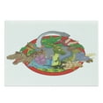 thumbnail image 1 of Jurassic Cutting Board, Dinosaur Characters on Planet Globe Large Tropical Plants Leaves Landscape Print, Decorative Tempered Glass Cutting and Serving Board, Large Size, Multicolor, by Ambesonne, 1 of 1