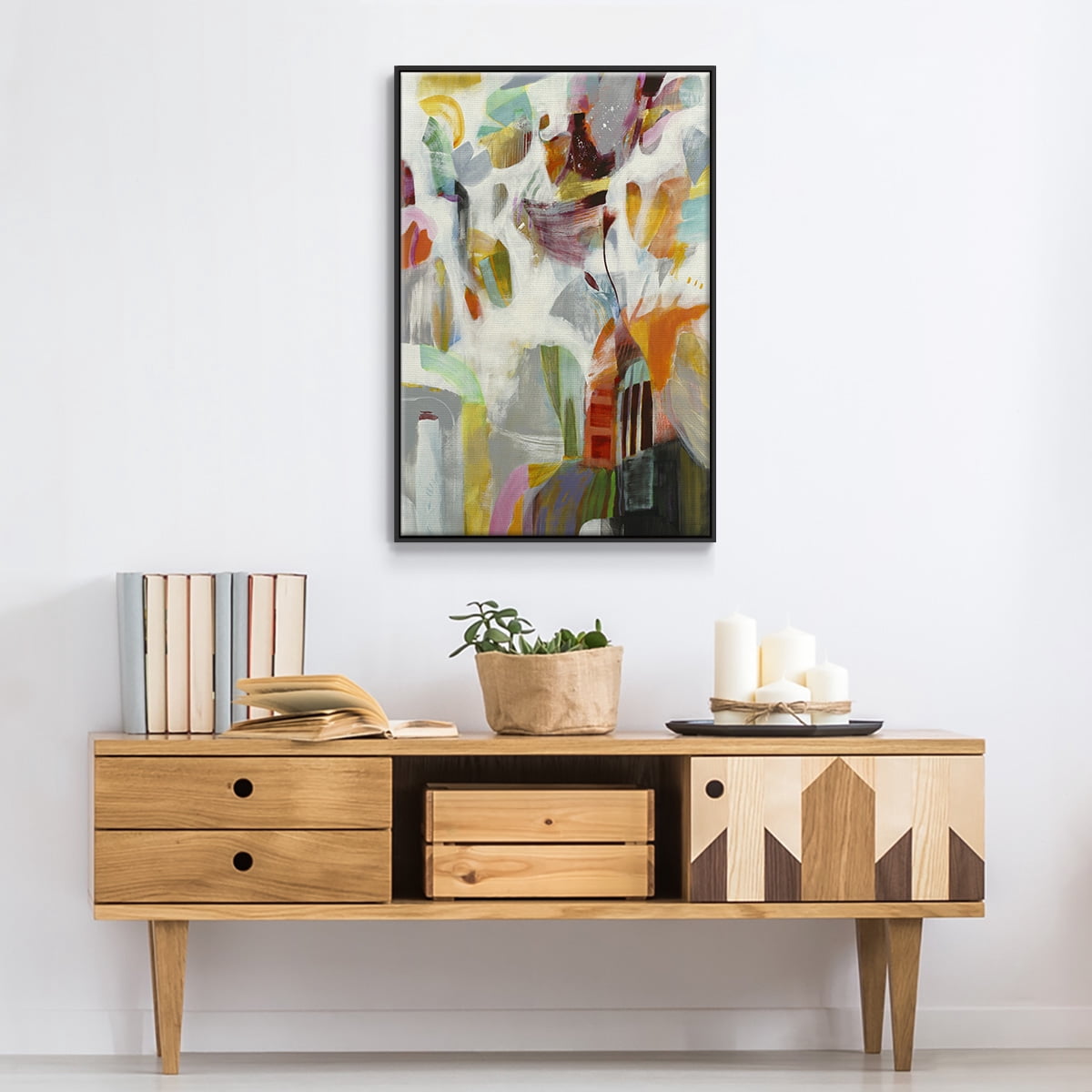 Renewal Framed Premium Gallery Wrapped Canvas - Ready to Hang - 27 x 41 - Black Floating Frame