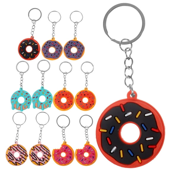 WHAMVOX  12 Pcs Jewelry Charm Donut Keychain for Bags Colorful Shape