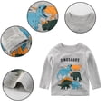 thumbnail image 3 of Beautyzll Kids Toddler Boys Long Sleeve T-Shirts Baby Crewneck Shirt Basic T Shirt Tops Cartoon Cotton Tees 1-9T, 3 of 9
