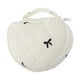 thumbnail image 1 of Bolsa de maquillaje bordada en forma de corazón con lazo para viajar, poliéster beige, 1 of 6