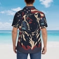 thumbnail image 4 of Fuzoiu Patriotic Bulldog Art Print Hawaiian Shirt for Men, Summer Beach Casual Short Sleeve Button Down Shirts, Men’s Beach Summer Shirts with Pocket,3X-Large, 4 of 7