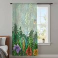 thumbnail image 4 of Tropical Plant Colorful Floral Sheer Curtains 45 Inches Long, Fern Print Summer Birds Light Filering Curtains, Breathable Simi Curtain Privacy Drapes for Kitchen Bathroom Small Window Treatment, 4 of 9
