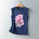thumbnail image 4 of Camiseta holgada sin mangas con cuello redondo y estampado de flores informales de verano para mujer Pompotops  lopia994260, 4 of 5
