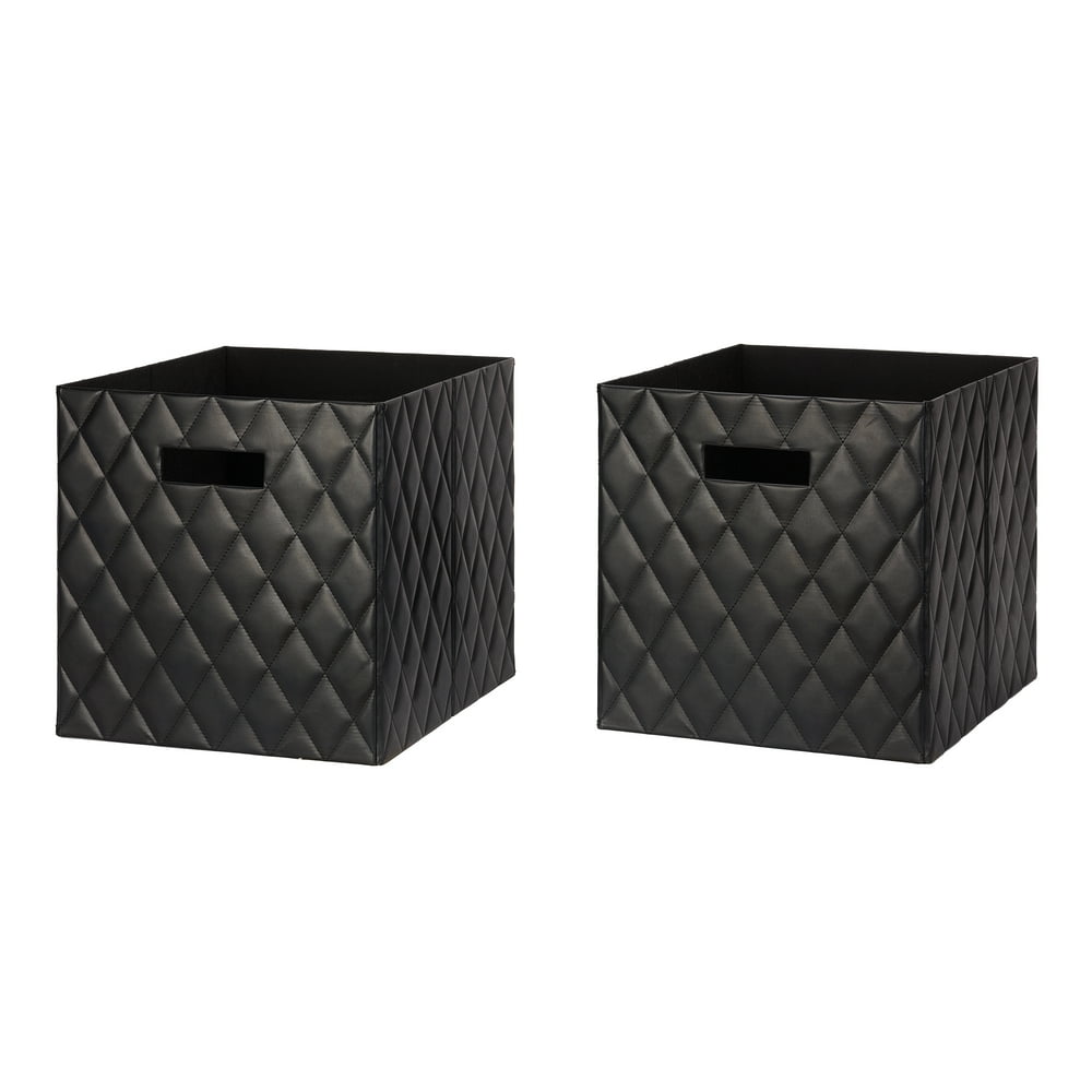 Better Homes & Gardens Faux Leather Storage Bin, 2Pack, Multiple