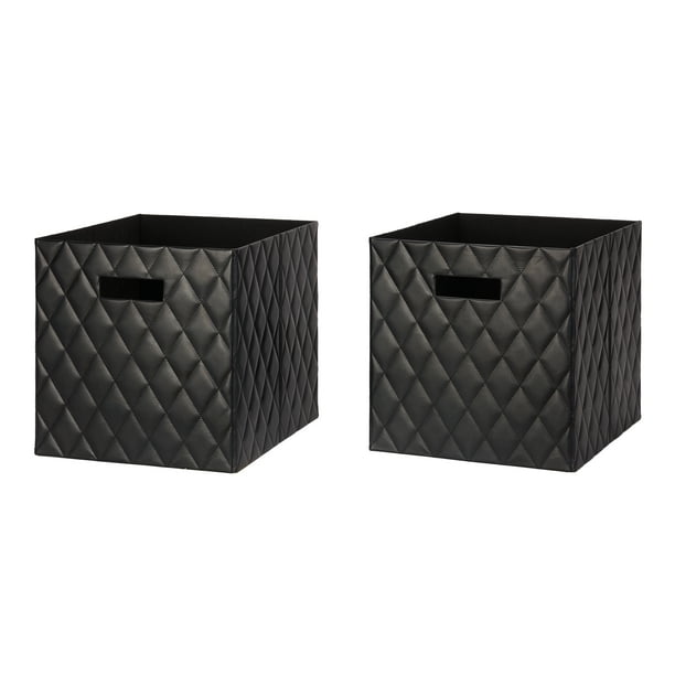 Better Homes & Gardens Faux Leather Storage Bin, 2Pack, Multiple