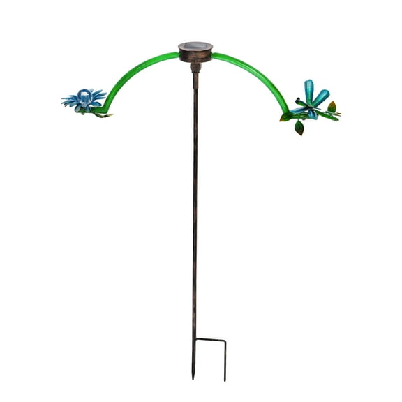 Evergreen Chasing White Light Solar Balancer Garden Stake, Dragonfly, 27.2''x 3.3'' x 34.3'' inches