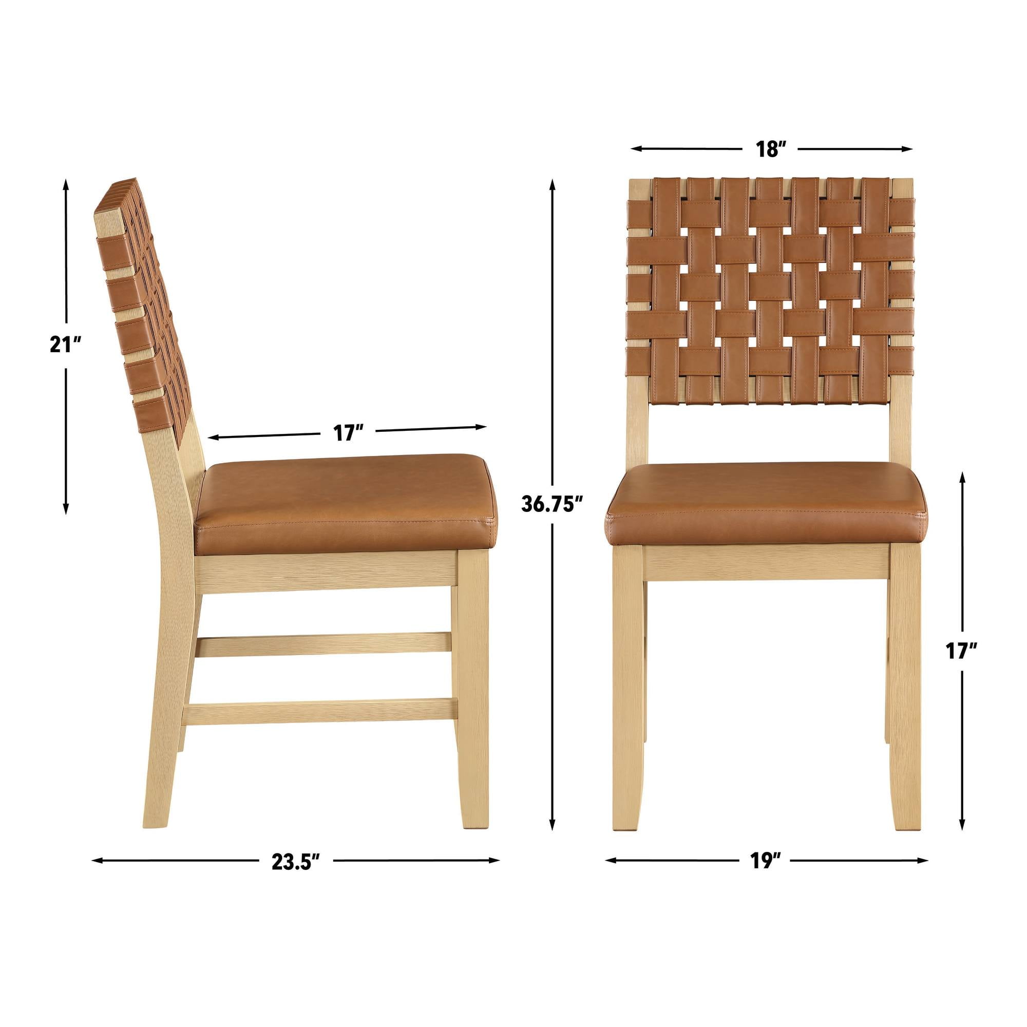 Steve Silver Reid Sand Dining Side Chair with Camel Upholstery