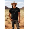thumbnail image 4 of TeeMuse UNIQUEONE Mens Western Country Cowboy Shirts: Boho Cow Skull Graphic Tees Mens Country Concert Shirts, Ash Grey S, 4 of 8