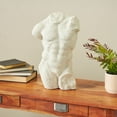 thumbnail image 2 of 10" x 16" White Polystone Textured People Sculpture with Black Speckles, by DecMode, 2 of 9