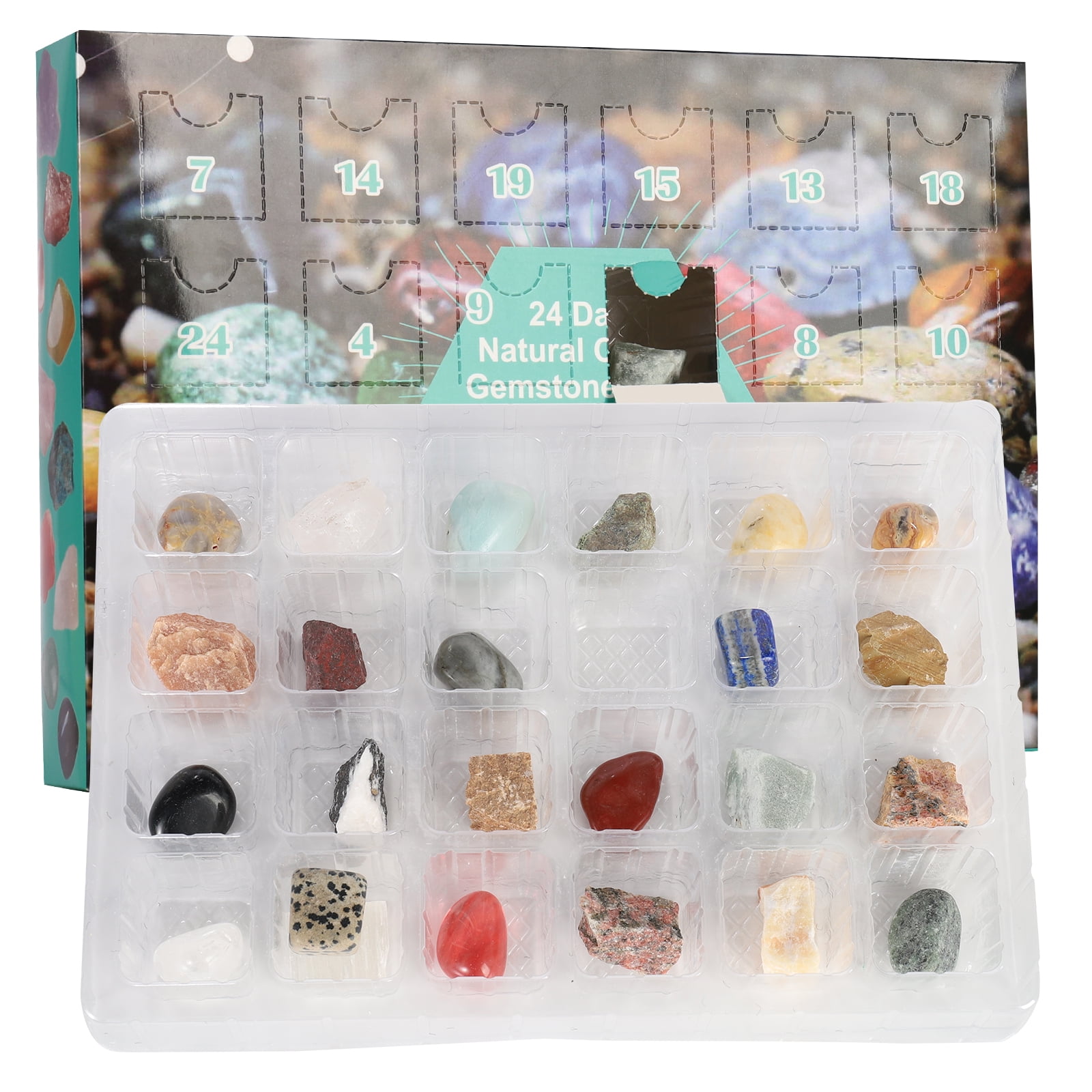 CJC Gemstone Advent Calendar 2022, 24 Gemstones to Open Each Day, Rock  Collection Christmas Countdown Calendar for Kids Adults - Walmart.com