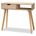 thumbnail image 2 of Baxton Studio Elwyn Modern Light Brown Finished Wood 1-Drawer Console Table, 2 of 10
