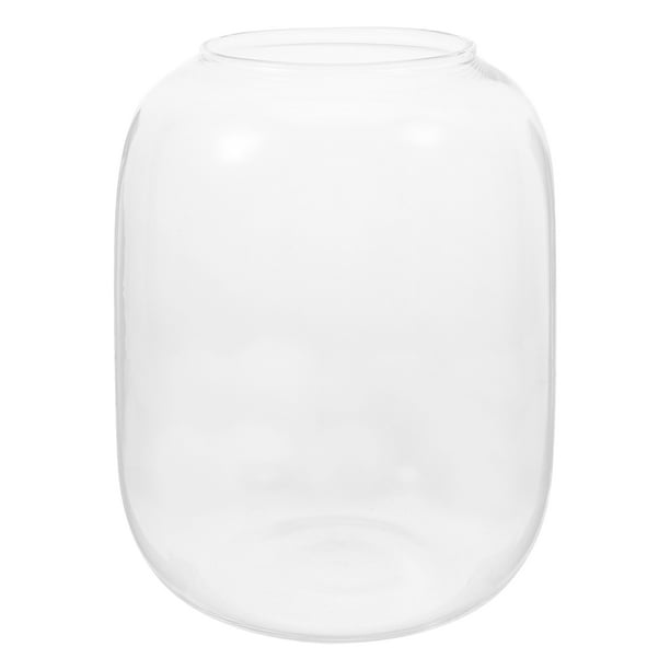 Jarrón de vidrio grande, botella de vidrio para paisajismo, jarrón transparente para flores, botella redonda moderna para sala de estar
