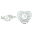 thumbnail image 2 of Silicone Baby Pacifier Silver A-Z Letters Safe BPA Free One Piece Seamless Pacifier with Lid for Infant 6-18 Months, 2 of 7