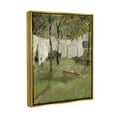 thumbnail image 3 of Classic Clothesline Yard Scene Landscape Painting Metallic Gold Framed Art Print Wall Art, 3 of 6