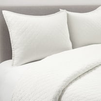 Lush Decor Belgian Flax Prewashed Linen Rich Cotton Blend Quilt White 3Pc Set Full/Queen