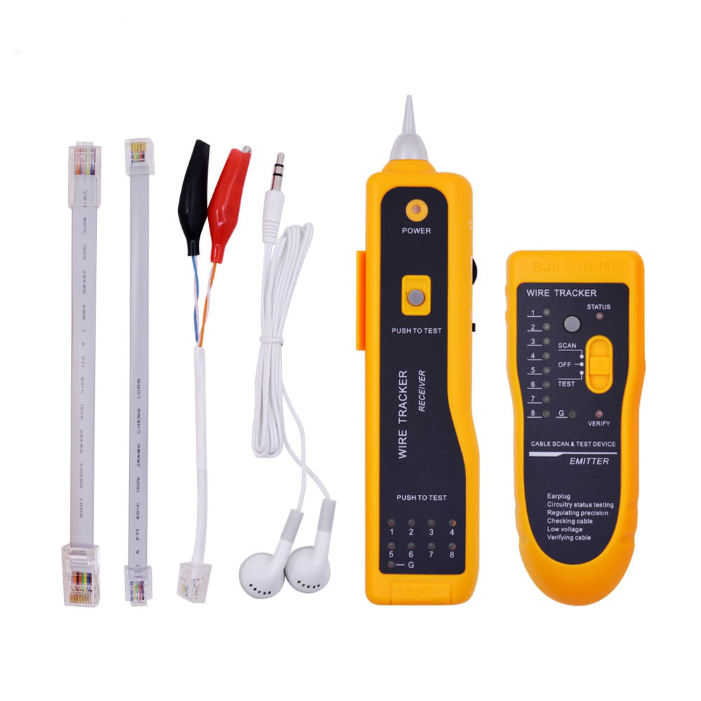 Phone Cable Tester Fiber Optical Tool for Cable Collation for Network Maintenance Collation Plyisty Phone Line Tester RJ45 Cable Tracker Network Cable Tester White 