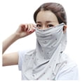 thumbnail image 2 of Women's Printed Ice Silk Scarf, Sun Protection Neck Gaiter and Face Cover, Lightweight UV Scarf for Summer, Fashion Thin Scarf for Outdoor Activities and Travel-Gray, 2 of 2