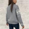 thumbnail image 6 of Aobny Fall Womans Sweaters Gray Fair Isle Button Up Crew Neck Long Sleeve Graphic Cardigan Ladies Sweaters 2024, 6 of 6