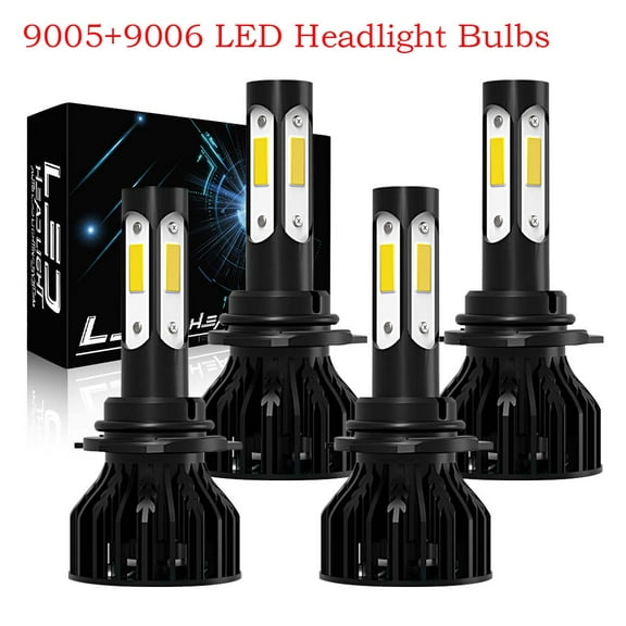 FZPJJNB For Honda Accord 2012 4-Sides 9005 9006 LED Headlight White Bulbs High Low Beam Kit 6000K