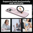 thumbnail image 6 of Allytechgroup Magnetic Case for iPhone 12 Pro / 12 6.1", Support Wireless Charging Rugged Heavy Duty Durable Cover Case with Kickstand Shockproof Back Cover for iPhone 12 Pro / 12 6.1", Pink, 6 of 6