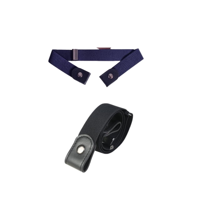 Paquete de 2 cinturones sin hebilla para hombres y mujeres, cinturón ajustable invisible duradero, cinturón elástico sin hebilla, cinturón sin hebilla para hombres y mujeres