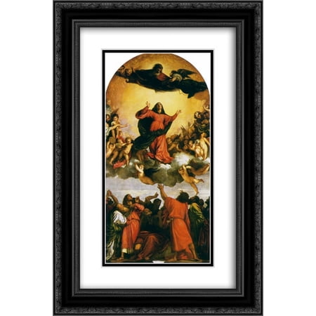 Titian 2x Matted 16x24 Black Ornate Framed Art Print 'Assumption of the Virgin'