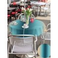 thumbnail image 5 of Outdoor Tablecloth with Umbrella Hole for Patio/Picnic/Party/Camping, Turquoise Yellow Ombre Waterproof Table Cloth Round Cover Washable, Farmhouse Modern Gradient Art (Dia 54"), 5 of 8