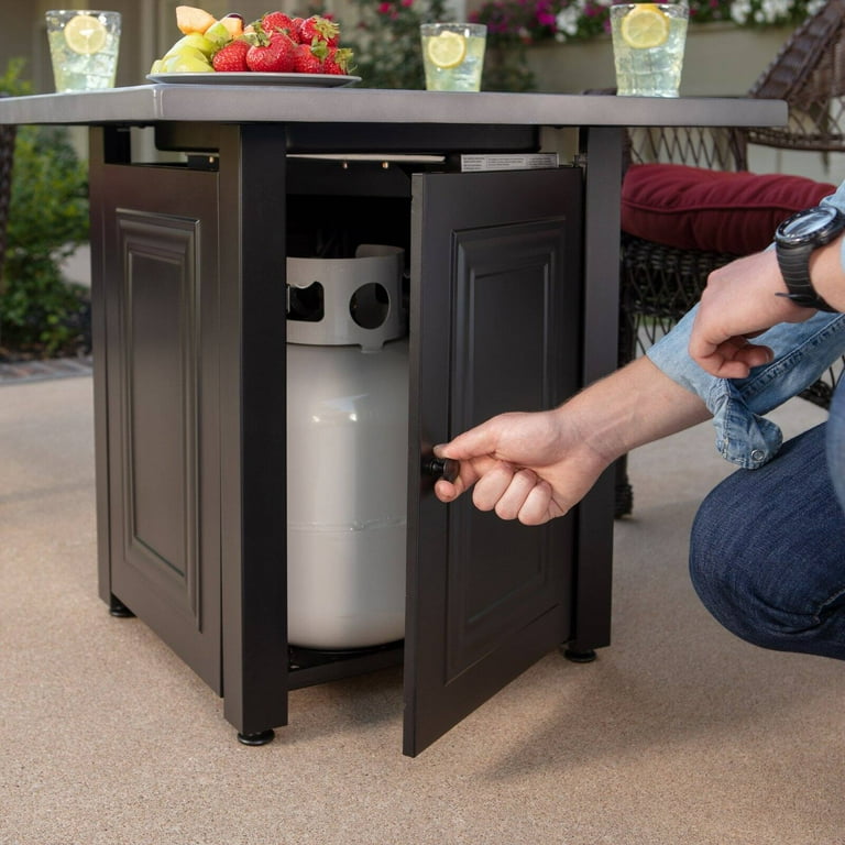 Fire Island Wakefield 28 in. LP Gas Fire Pit with Concrete