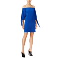 thumbnail image 2 of Vestido recto bar III con hombros descubiertos para mujer azul mediano, 2 of 2