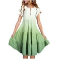 thumbnail image 2 of Tranfacy Robe d'Été pour Filles, Enfants, Manches Courtes, Extensible, Ligne A, Tournoyante, Patineuse, École, Récital, Col Rond, Robe pour Préados, 2 of 7
