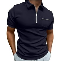 Mens Shirts Quarter Zip Shirts Casual Classic Lightweight Short Sleeve Golf Collared Shirt with Pocket