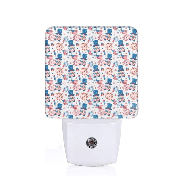 Balery American Gnomes Luz Nocturna LED con Sensor Automático, Enchufe con Sensor Crepuscular, Luz Suave de 0.5W para Dormitorio, Pasillo, Baño-EU