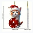 thumbnail image 3 of Christmas 2Pcs Christmas Ball Ornaments Cute Cat Pendant Acrylic Car Rearview Mirror Pendant Christmas Tree Decorations, 3 of 9