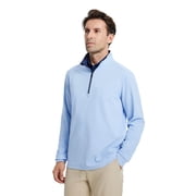 DTWOOO Men's Solid Quarter Zip Golf Pullover Men Solid Performance Long Sleeve Wicking Mock Neck Mens Athletic Sweatshirts