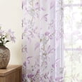 thumbnail image 4 of Muuphra Purple Burnout Floral Light-Filtering Curtains for Living Room Bedroom Girl's Room ,2 Panels,55×63", 4 of 6