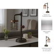 thumbnail image 6 of Mondern Metal Pipe Table Lamp for Home Decor - Tabletop Light for Bedroom Nightstand, Living Room, and Bedside - Decorative Accent Lamp for Office, Desk, and Study Room - 18", Brown & Gold, 6 of 12
