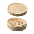 thumbnail image 3 of Cesta de bambú para cocinar al vapor, utensilios de cocina china y asiática para verduras y bollos de marisco. 27 centímetros, 3 of 9