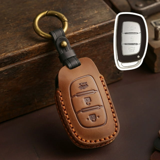 Car Key Fob Cover Case Protector For Hyundai Elantra朗动 IX35名图悦动瑞纳 Key Case Cover Leather